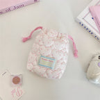 Heart Quilted Drawstring Pouch