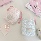 Heart Quilted Drawstring Pouch