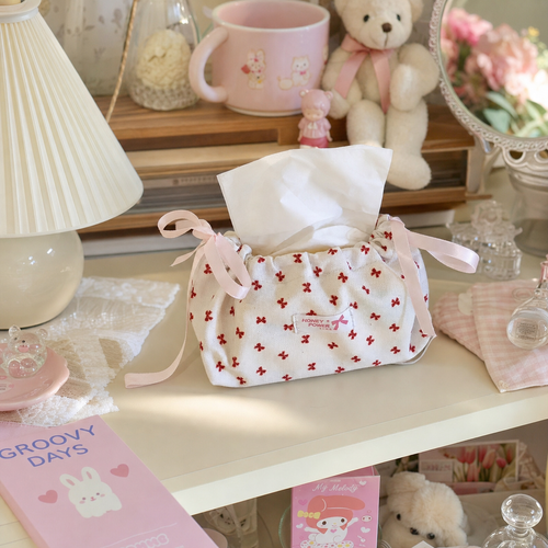 Cute Drawstring Fabric Tissue Cover
